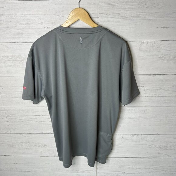 SCOTTeVEST Shirt Mens Size Large Charcoal Gray Performance Short Sleeve Pockets - Picture 13 of 16